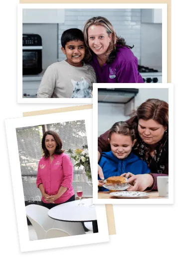Kids with their mother