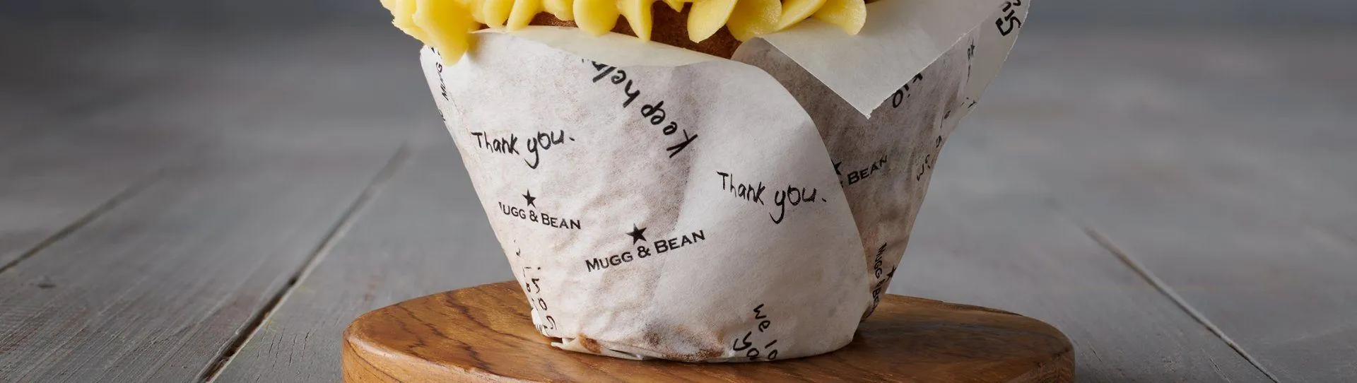 A muffin base and wrapping