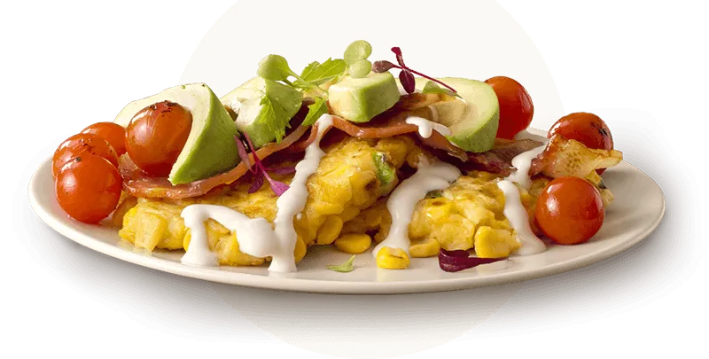 sweetcorn fritter stack sweetcorn fritter stack