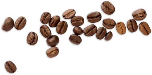 Coffee beans on white table