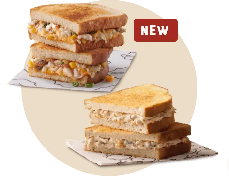 New toasted sandwiches