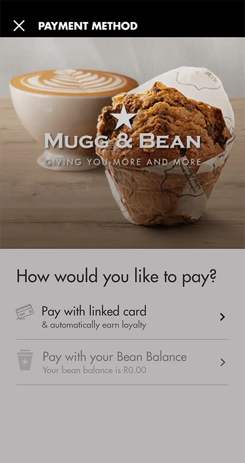 Screenshot of App - Payment Method