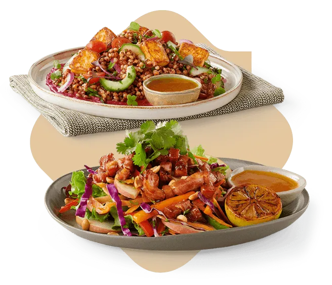 Fresh salad with various vegetables and greens