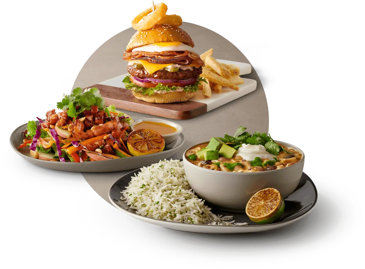 Burger Salad and Chilli Bowel