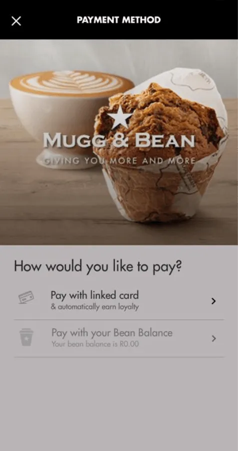 Screenshot of App - Payment Method
