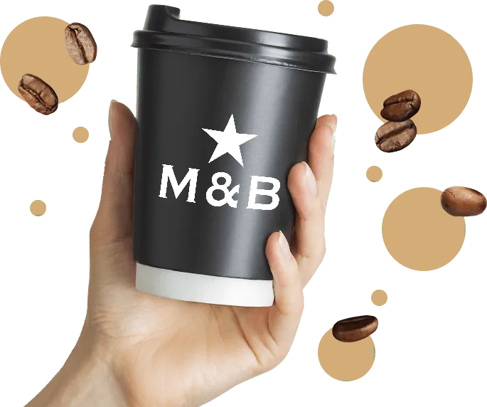 M&B takeaway coffee cup