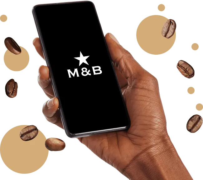 M&B app on a phone