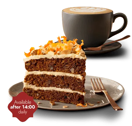 Cake and Coffee with a fork on a saucer