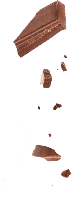 Chocolate on Left chocolate pieces