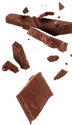Chocolate on Right chocolate pieces