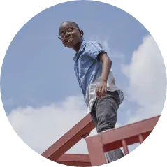 Chinedu on a Jungle gym