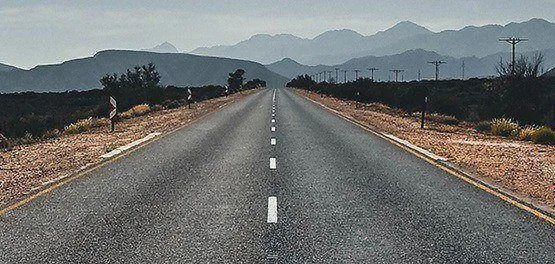 Road and mountains
