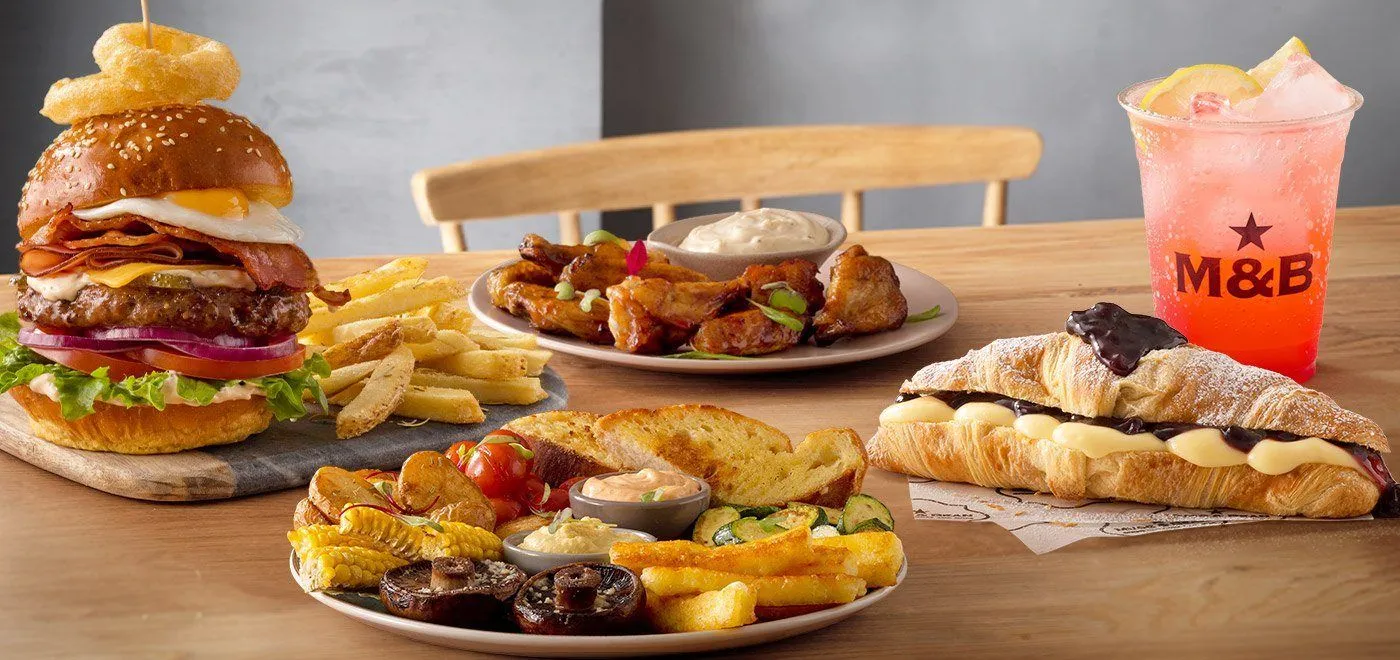 burger breakfast and croissant with lemonade burger breakfast and croissant with lemonade