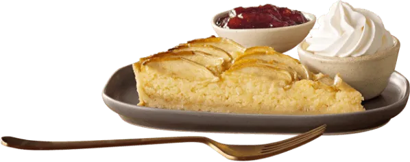 Coconut fruit tart with cream