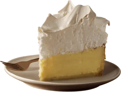 Lemon meringue tart slice