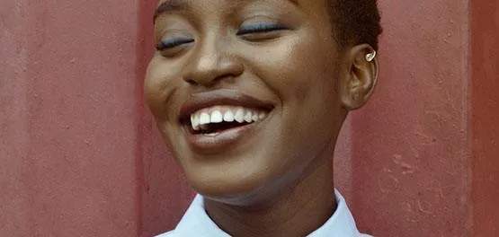 A smiling woman