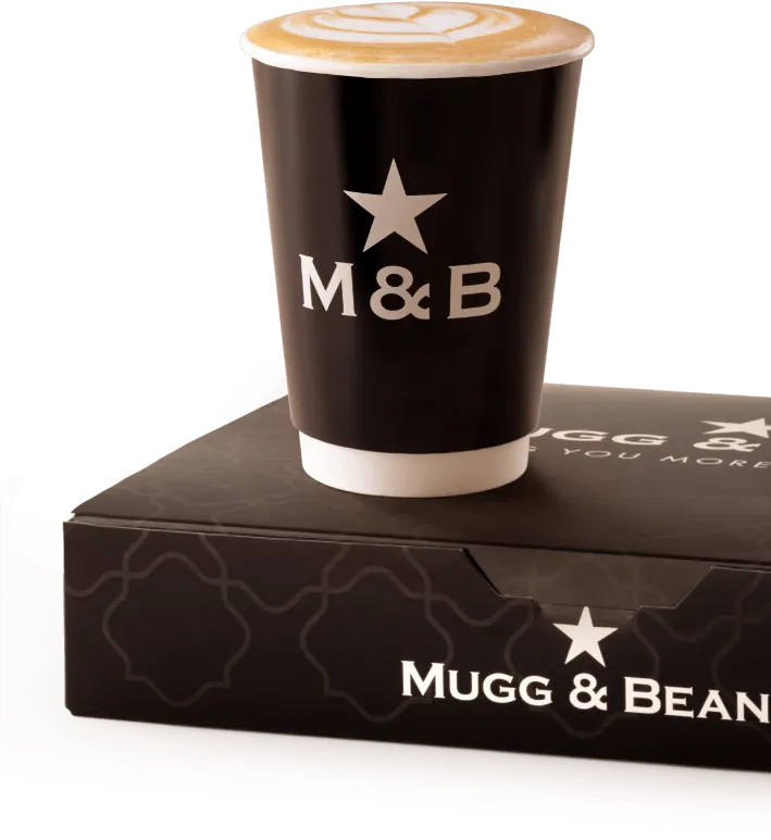 M&B takeaway coffee and food takeaway box