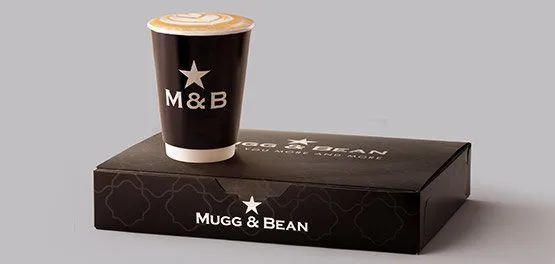 M&B takeaway coffee and food takeaway box