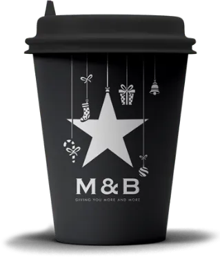 M&B Festive coffee takeaway cup