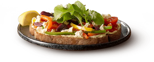 Mediterranean Veg Open Sandwich