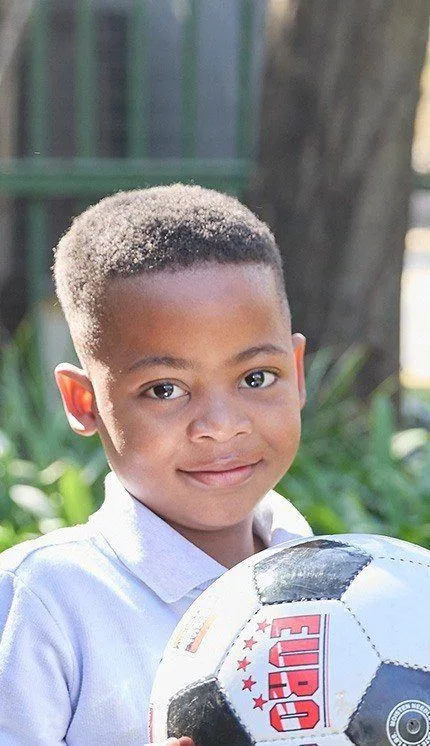 Mhlengi with a Soccer Ball