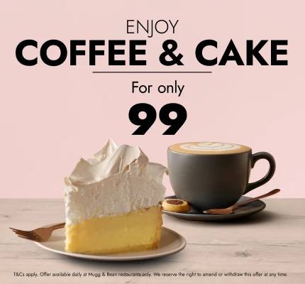 Coffee & Cake Time Out - Easy Cappuccino & Cake Slice for only R99