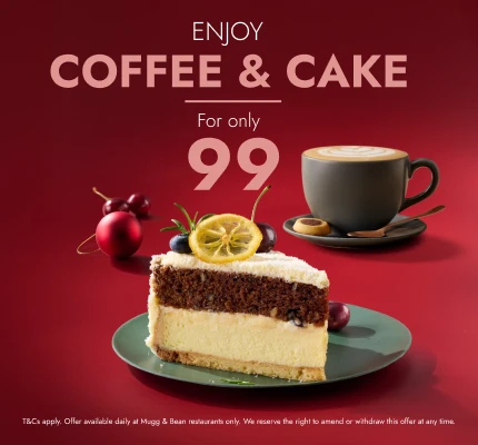 Coffee & Cake Time Out - Easy Cappuccino & Cake Slice for only R99