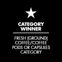Fresh ground coffee category winner text