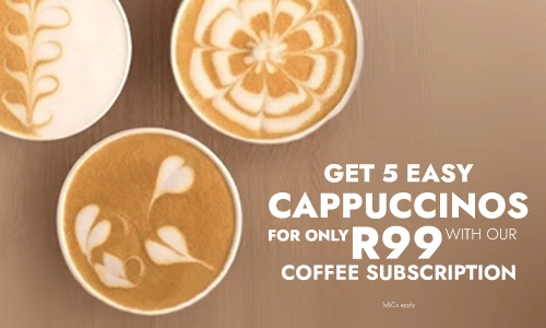 Cups of coffee with latte art.