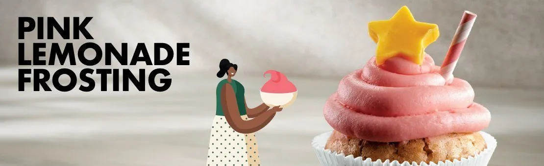 Cupcake with pink lemonade frosting