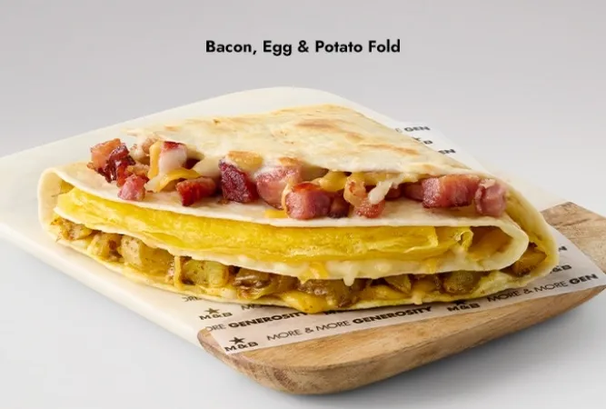 Bacon egg spicy potato fold
