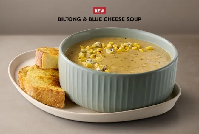 Biltong & blue cheese soup