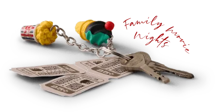 Keys with colourful keychain