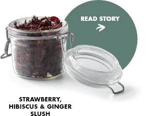 Strawberry hibiscus in a jar