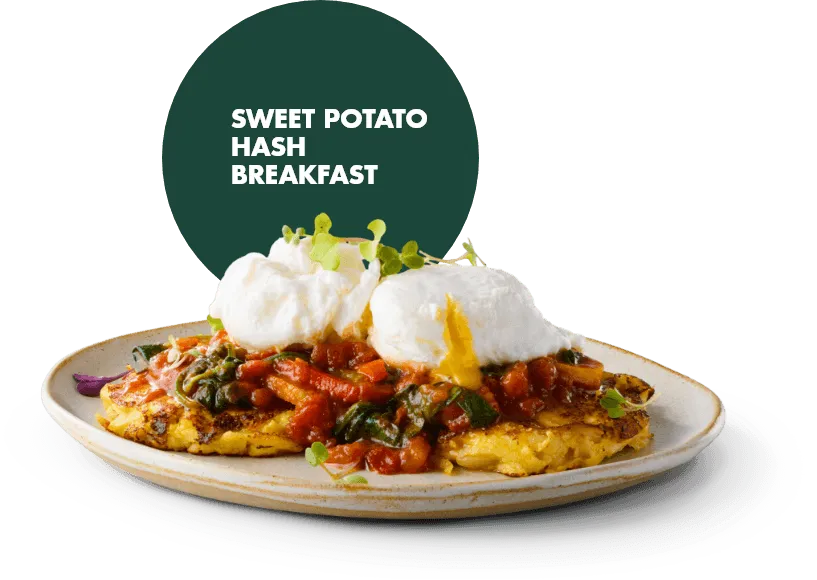 Sweet potato breakfast on a plate