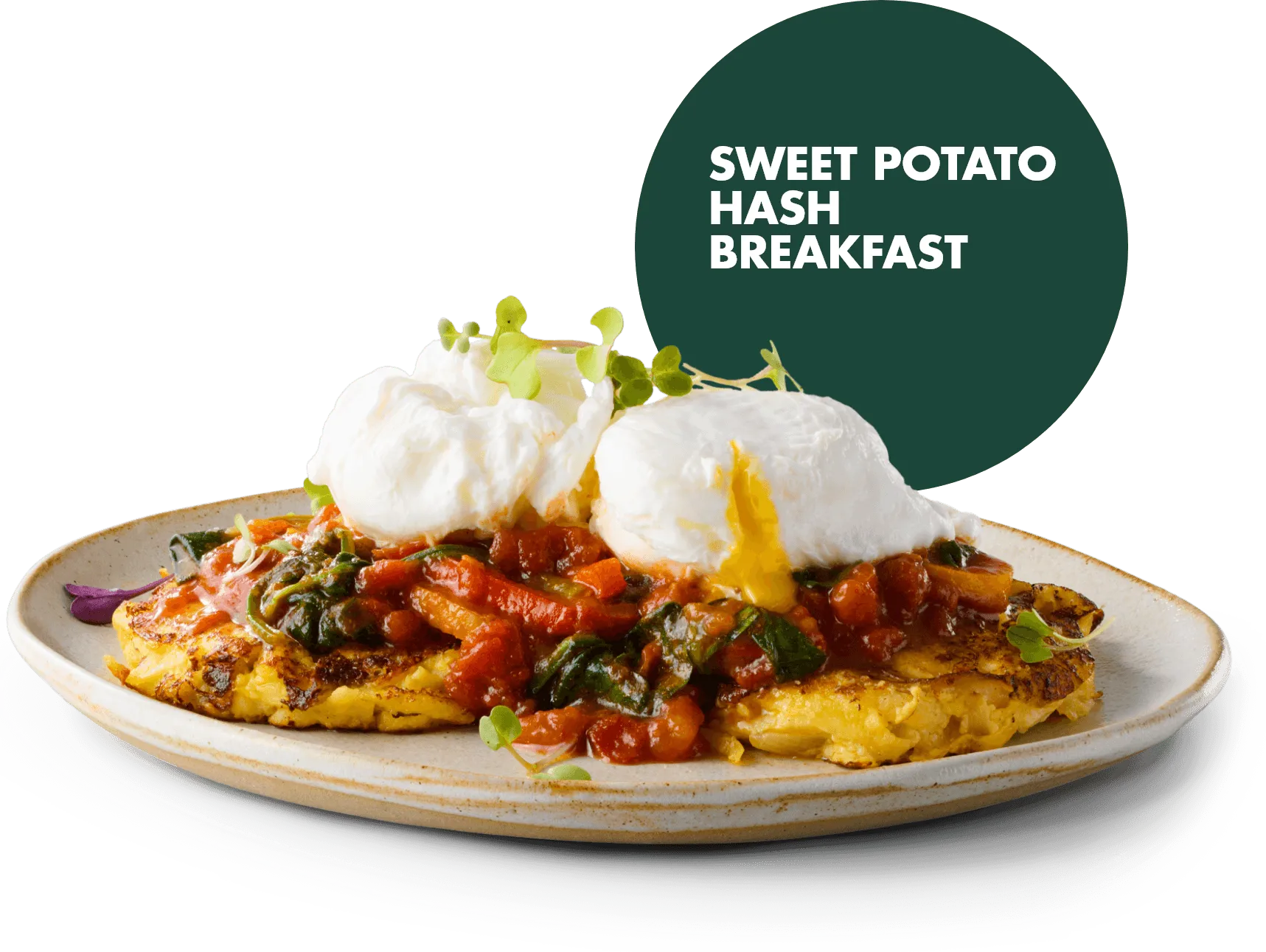Sweet potato breakfast on a plate