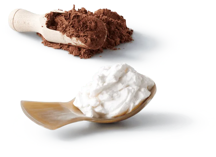 Chocolate and coconut powder