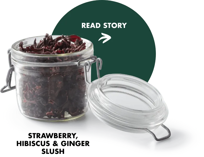 Strawberry hibiscus in a jar