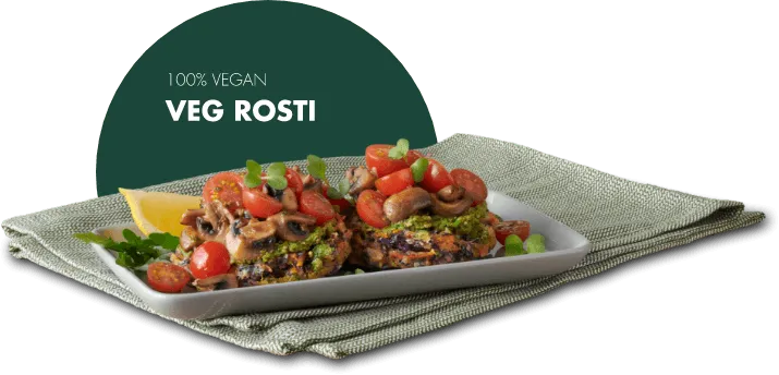 Veg rosti on a plate